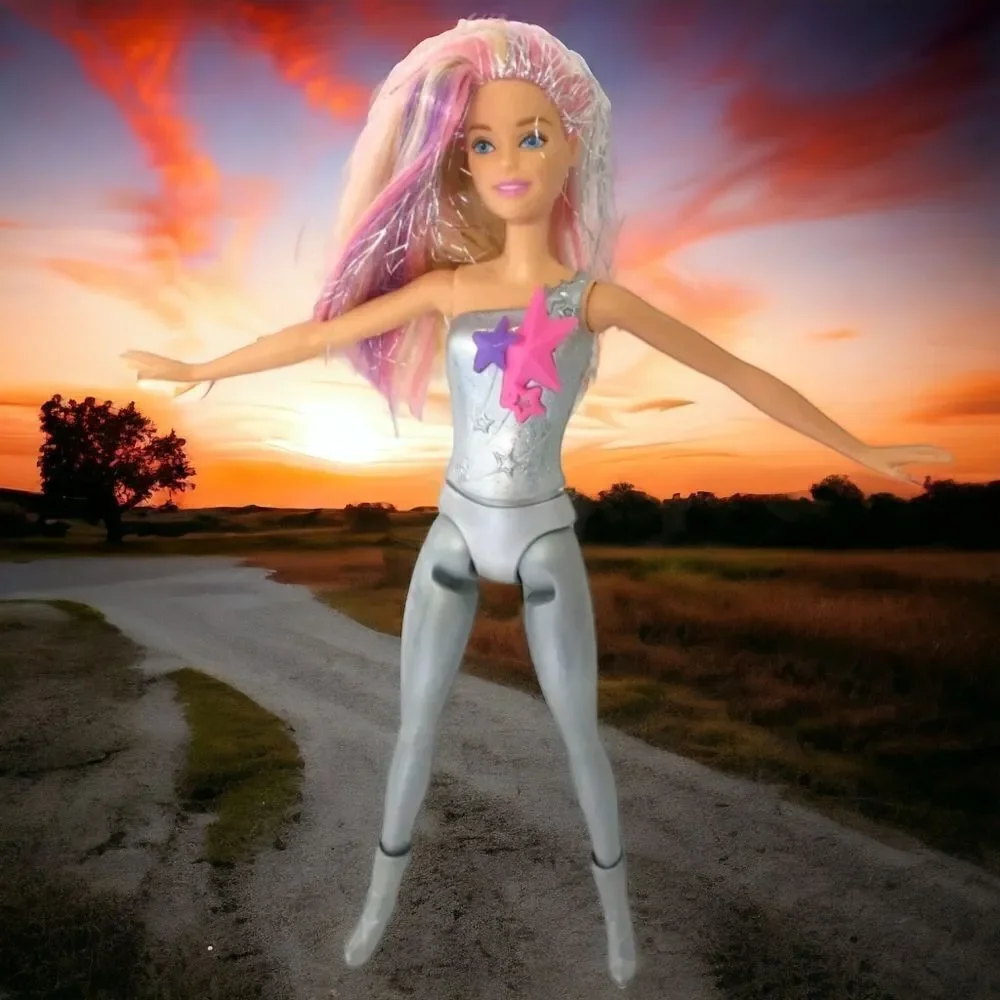 Barbie Starlight Galactic Adventure Doll Silvery No Clothes Sparkly Hair 2013. C